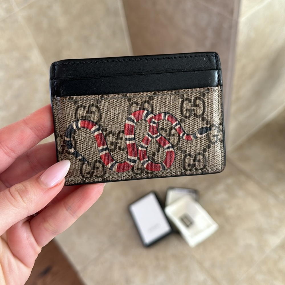 KINGSNAKE PRINT GG SUPREME CARD CASE